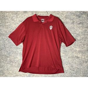 Adidas Indiana Hoosiers Polo Shirt Mens Size Large Basketball Red Adult Casual